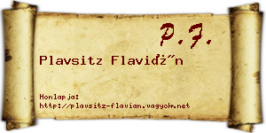 Plavsitz Flavián névjegykártya